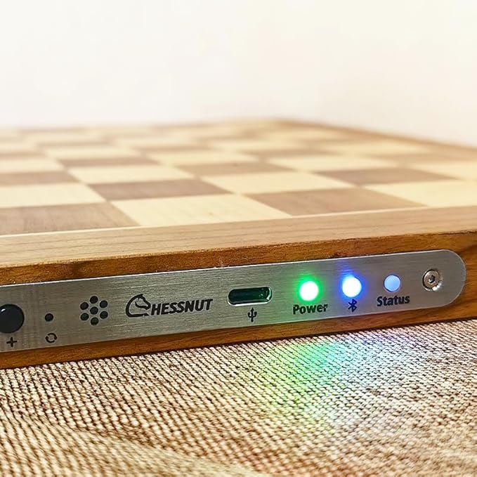 Air + Electronic Chess Set, A magnificently Full Wooden Wooden Chess Board with Extra Queens,LEDs, AI Adaptive Electronic Chess Set Game and App with Computer Chess Board