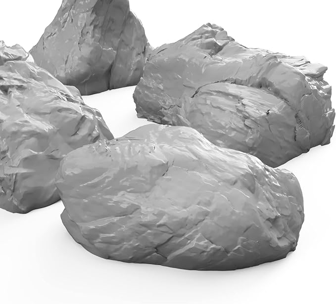3DEGOS Stone Boulder Rock Set DND Terrain 28mm for Dungeons and Dragons, D&D, Pathfinder, Warhammer 40k, RPG, Miniatures, Age of Sigmar, Tabletop, D and D, Dungeons and Dragons Gifts