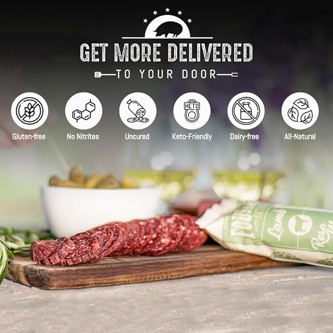 Foustman's Artisanal Salami, Nitrate-Free, Naturally Cured, (Pack of 3) (Lamb Rosemary)