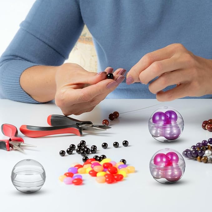 BESPORTBLE 100 Pcs Vending Machine Capsules, Gumball Capsule Small Empty Round Plastic Gumball Machine Containers for Prizes Party Favors (1 Inch)