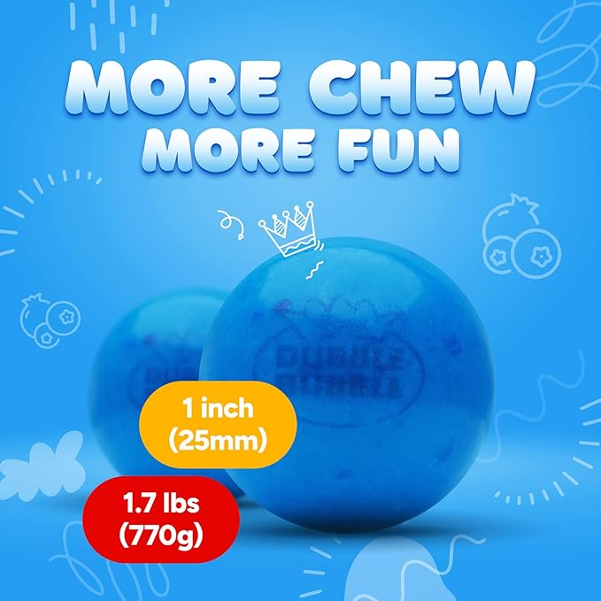 Gumballs for Gumball Machine - 1 Inch Large Gumballs - Berry Blots Big Gum Balls in Resealable Bag - 1.7 Lb Gumball Machine Refills - 100 Pcs Giant Gumballs - Bulk Gum for Kids - Assorted Gum Refill