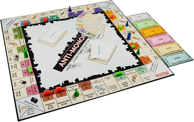 University Games Anti-Monopoly - Fresh Twist on the Classic Real Estate Game for 2-4 Players, Ages 8 and Up
