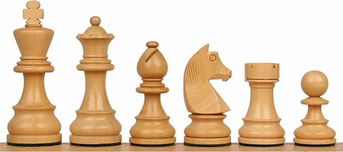 Hastha Kalalu | Tournament Series Staunton Style Chess Pieces Only Chess Set, German Knight Luxury Wooden Chess Set, Hand Carved Weighted Chess Pieces (Ebonized Boxwood: Boxwood, 3 Inches)