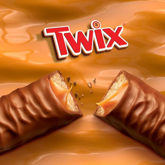 TWIX Caramel Chocolate Cookie Candy Bar Bulk Pack, Share Size, 3.02 oz Bar (Pack of 24)