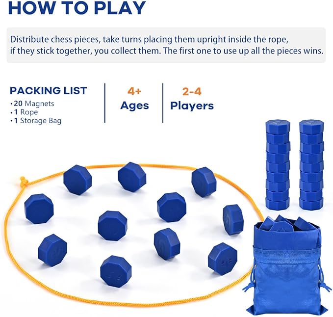Magnet Game with String, Magnetic Chess Game for Family & Party & Travel & Camping - Puzzle Strategy Games, 2 Player Games for Kids & Adults