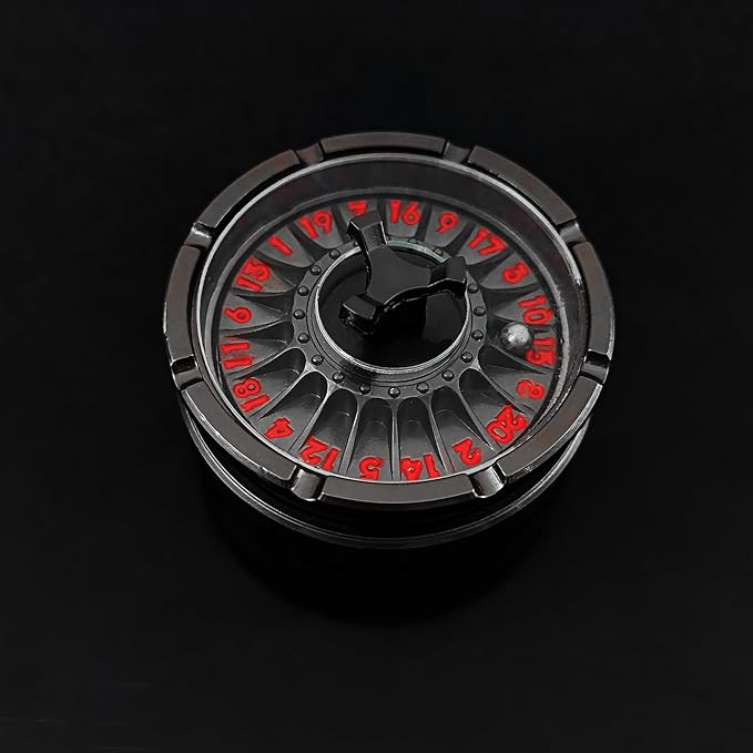 G20 Roulette Dice Spinner for DND Dice Set, 7-in-1 Dragon Metal D&D Dice with Gift Case for Dungeons and Dragon Game, RPG Role Playing Table Game Gifts (Black-red)