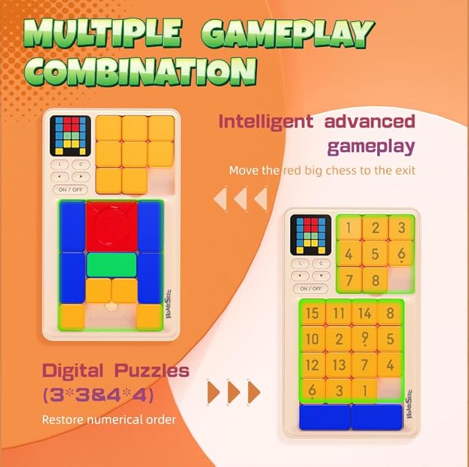 Super Slide Puzzle, Hand Held Travel Games for Kids, Brain Teaser Toys Road Trip Activities for Boys Girls Adults, Birthday Easter Basket Stuffers