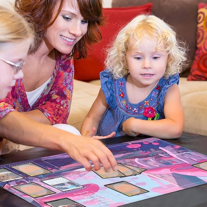 Playmat with Zones for MTG Card Game Playing, Game Mats Tabletop Magic Play Mats 24"x14" Commander Deck Gaming Desk Duel Mat Card Gameplay Mats for Beginner, Anime Pink Mushroom Forest