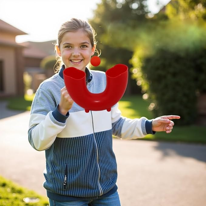 Boatman Throwing Skill Game Set with 3 Balls,Gifts for Teens and Adults Indoor & Outdoor Games, Fun Party Supplies, Cultivating Hands-on and Juggling Skills (RED)