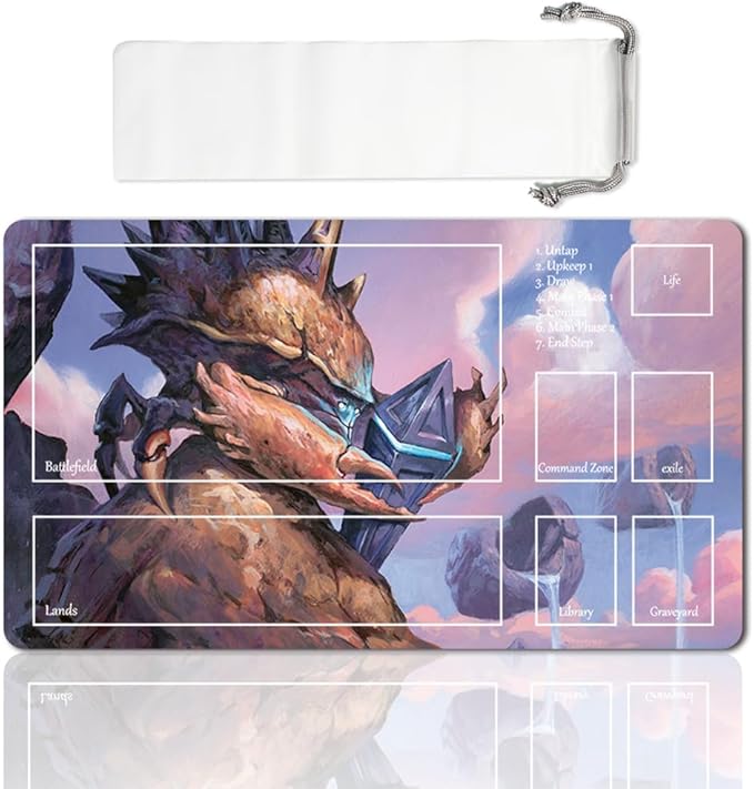 Board Game MTG Playmat Games Size 60X35 cm CCG Compatible for TCG RPG CCG Play mats (HEDRON-Crab-Zone)