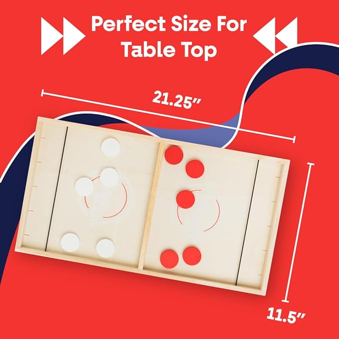 Fast Sling Puck Game - Slingshot Toy Games - Wooden Games for Family - Reliable Sling Puck Board Game - Fast-paced Fun for Family Night - Sling Puck Game by Bayview