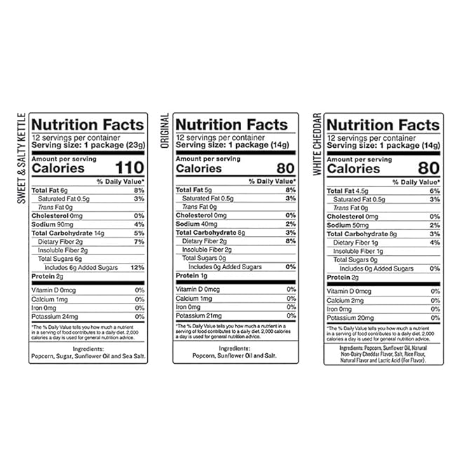 Skinny Pop Popcorn Variety Pack - Snack Bags Assortment Gluten Free - Care Package Gift Box (35 Count)