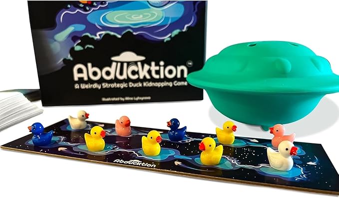Abducktion - Bundle Base + IntergalacDuck Research Expansion Combo Pack, 25-30 Minutes, Ages 12+, A weirdly Strategic Duck Kidnapping Game, a UFO, and Mind-Bending, Shape-Finding Logic!
