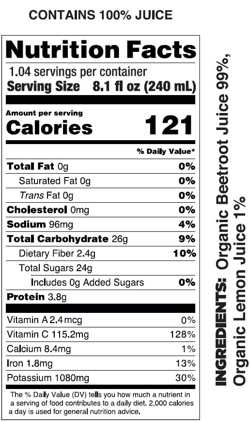 Pomona Organic Cold Pressed Beet Juice, Non-GMO, No Sugar, Gluten Free, Kosher, Preservative Free - Pack of 12, 8.4 oz