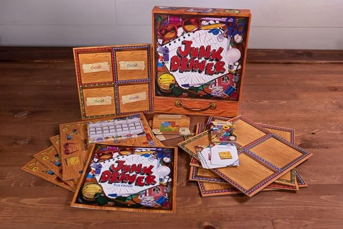 Junk Drawer , Organize Your Drawers with Household Themed Items , Strategy Board Game 1 to 4 Players - 25th Century Games