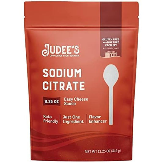 Judee’s Sodium Citrate 11.25 oz - 100% Non-GMO, Keto-Friendly - Gluten-Free and Nut-Free - Food Grade - Great for Molecular Gastronomy Cooking - Emulsifier for Cheese Sauce - Serves as Preservative