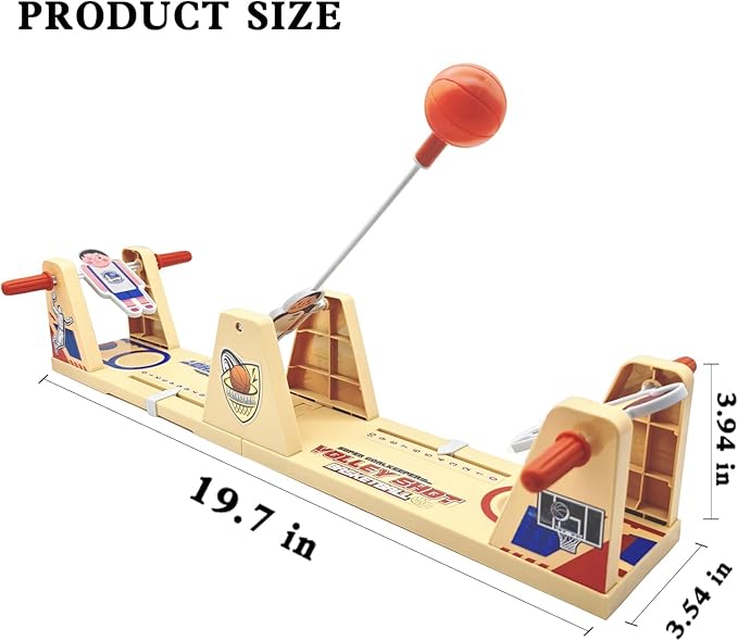 VolleyShot Game Toys, 2 Player Tabletop Board Games, for Family Game Night & Parties, for Kids & Adults, Toys for Ages 6-14+, Beige