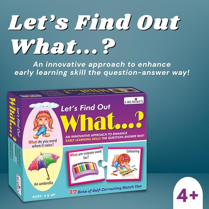Creative's WH Series - Let's Find Out- What?, Question - Answer Puzzles Game, Learning Games for Kids - Self-Correcting Match Ups Game, Picture Puzzle Game - Preschool Learning Games - Ages 4 & Up