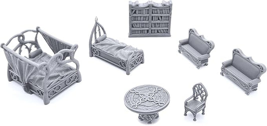 EnderToys Elegant Furniture by Printable Scenery, 3D Printed Tabletop RPG Scenery and Wargame Terrain 28mm Miniatures