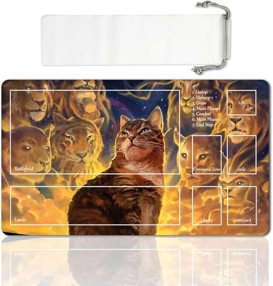 Board Game MTG Playmat Games Size 60X35 cm CCG Compatible for TCG RPG CCG Play mats (Nine Lives-Zone)