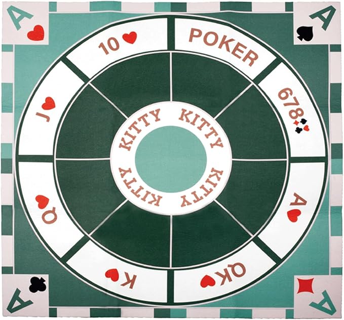 Michigan Rummy Play Mat,27.6" x 27.6", 2-9 Players, Tripoley Game Foldable Felt Mat,Classic Family Casino Games of Bets and Bluffs,The Perfect Blend of Rummy and Poker（Only Game Mats）