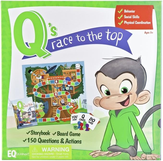 Q’s Race to The Top Educational Board Game with Book: Social Skills, Manners, and Better Behavior!