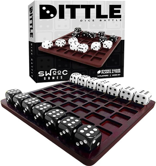 Dittle™️- Dice Battle | 2 Player Dice Games for Adults | Adult Board Games for 2 Players | Best Two Player Game for Adults | Two Person Wooden Coffee Table Fun | Bar Game for Adult Indoor Tabletop