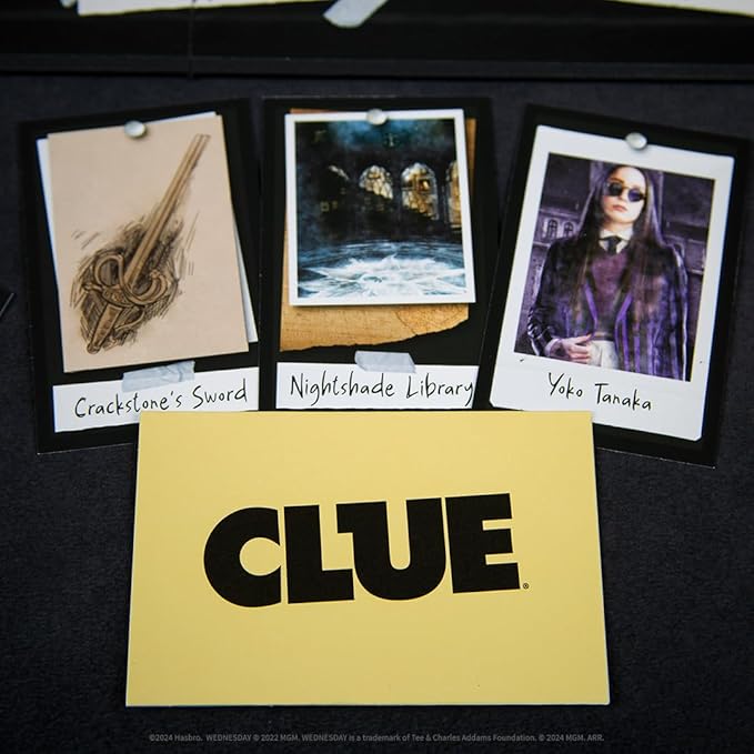 CLUE: Wednesday | Classic Board Game Inspired by The Netflix Original Series | Solve The Mystery at Nevermore Academy with Friends and Family | Officially Licensed Merchandise | 2-6 Players | Ages 8+