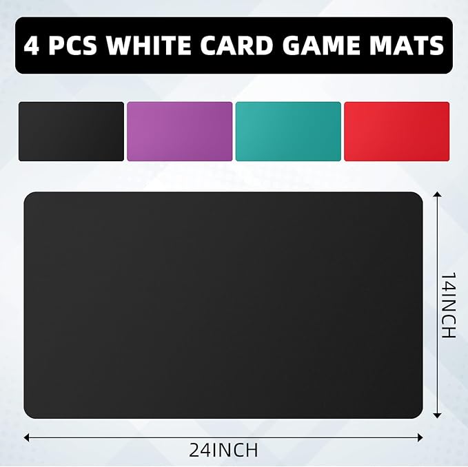 Yexiya 4 Pcs Card Game Mats 14 x 24 Inch Playmat Sublimation Blanks Playmat Smooth Card Playing Mat for Board Games,and Collectible Playing(Colorful)