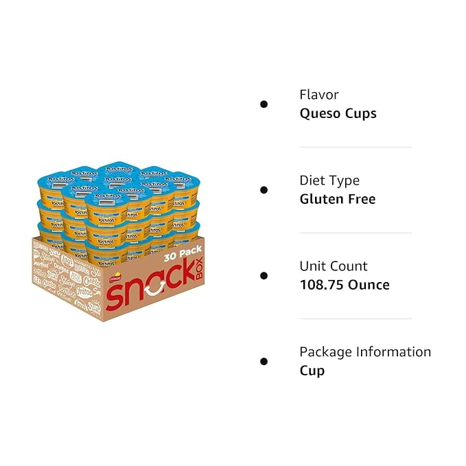 Tostitos Dips, Queso To Go Nacho Cheese Dip, Medium, 3.625 oz Cups (30 Pack)