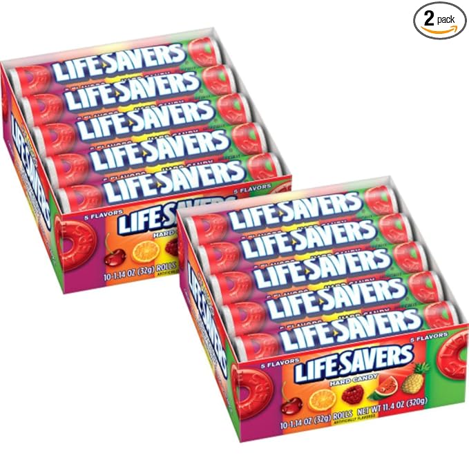 Life Savers 5 Flavors Hard Candy Rolls, (Pack of 20)