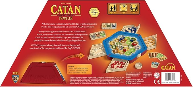 CATAN Traveler COMPACT EDITION Board Game - Settle, Trade, and Build on the Go! Strategy Game, Family Game for Kids and Adults, Ages 10+, 2-4 Players, 60 Minute Playtime, Made by CATAN Studio