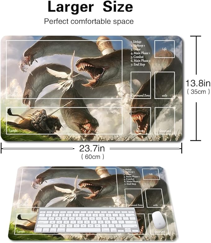 Board Game MTG Playmat Games Size 60X35 cm CCG Compatible for TCG RPG CCG Play mats (Apocalypse Hydra-Zone)