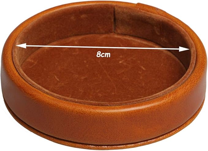 Leatherette Dice Cup with Lid includes 6 Dices, Velvet Interior Quiet in shaking for Liars Dice Farkle Yahtzee Board Games, Brown