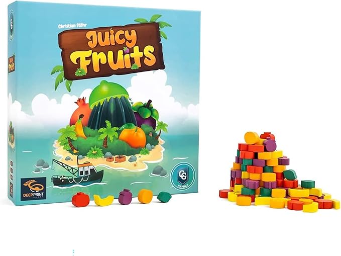 Juicy Fruits, Strategy Board Game, Quick and Easy Game, Grow Delicious Fruit in Paradise 1 to 4 Players, 20 to 50 Minute Play Time, Ages 8 and Up