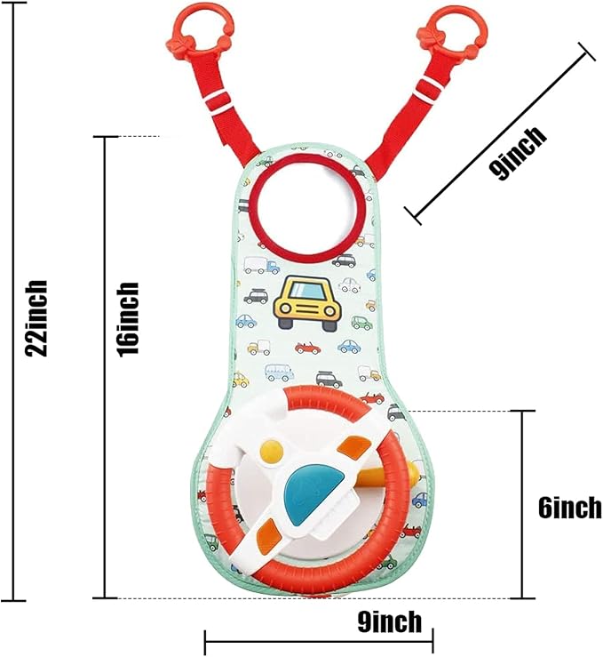 Happytime Musical Car Wheel Baby Toys, in-Car Wheel Musical Activity Play Center for Baby's Travel Companion Entertain and Relax Easier Drive with Sounds and Lights