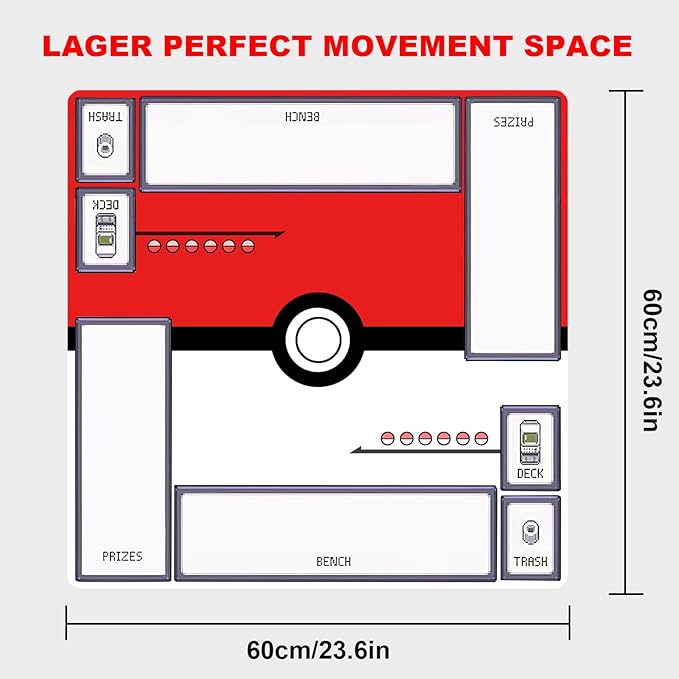 2Player mat Playmat Mat for Game Card Card Game Square Desk Mat for Gamer, Office Home, 60x60cm/23.6x23.6inch