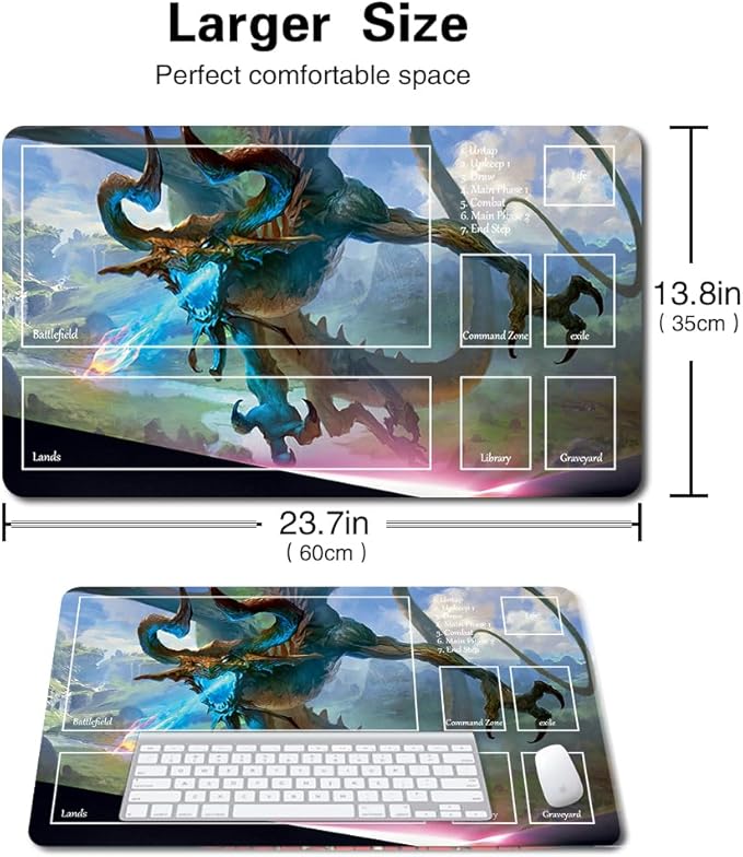 Board Game MTG Playmat Games Size 60X35 cm CCG Compatible for TCG RPG CCG Play mats (Nicol Bolas, The Ravager-Zone)