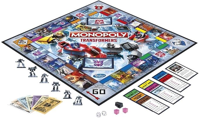 Monopoly: Transformers Edition Board Game for 2-6 Players Kids Ages 8 and Up, Includes Autobot and Decepticon Tokens