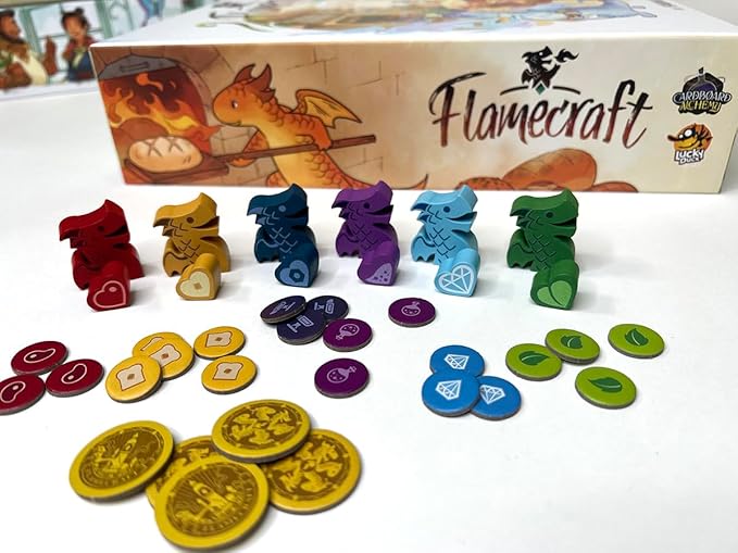 Flamecraft Board Game - Ignite The Ultimate Fantasy Adventure ! Strategy Game, Fun Family Game for Kids and Adults, Ages 10+, 1-5 Players, 60 Minute Playtime, Made by Lucky Duck Games