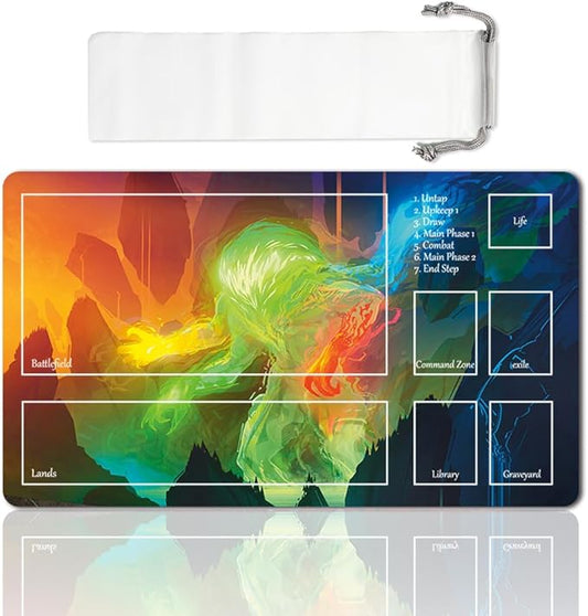 Board Game MTG Playmat Games Size 60X35 cm CCG Compatible for TCG RPG CCG Play mats (OMNATH, LOCUS of Creation-Zone)
