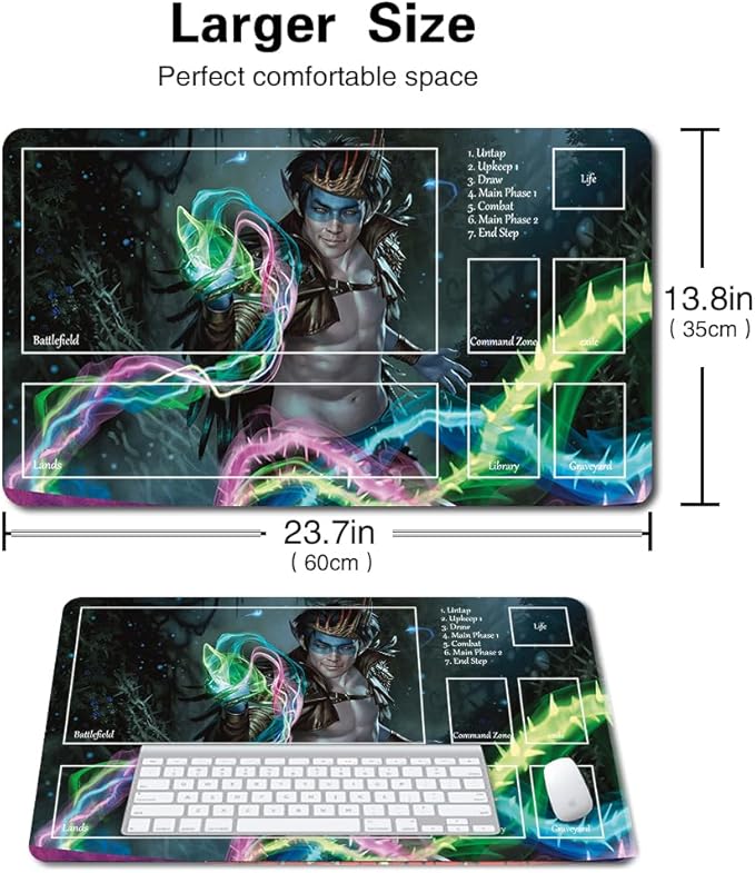 Board Game MTG Playmat Games Size 60X35 cm CCG Compatible for TCG RPG CCG Play mats (OKO,The Trickster-Zone)