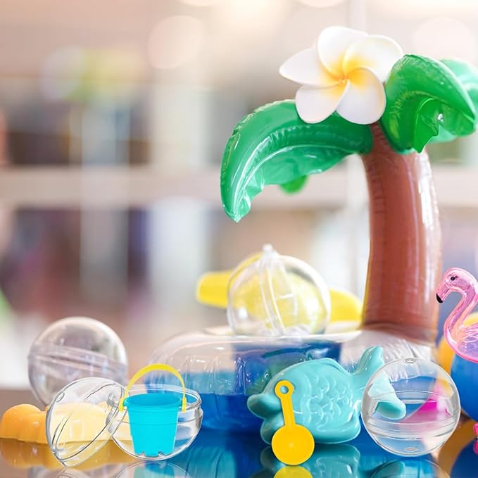 BESPORTBLE 100 Pcs Vending Machine Capsules, Gumball Capsule Small Empty Round Plastic Gumball Machine Containers for Prizes Party Favors (1 Inch)