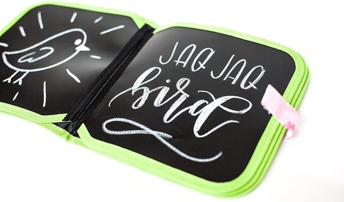 Jaq Jaq Bird Erasable Doodle Pad for Kids,Reusable Mess-Free Coloring and Toddlers Learning Toys-Chalkboard and Drawing Books-Includes 4 ButterSitx Chalks-Paris