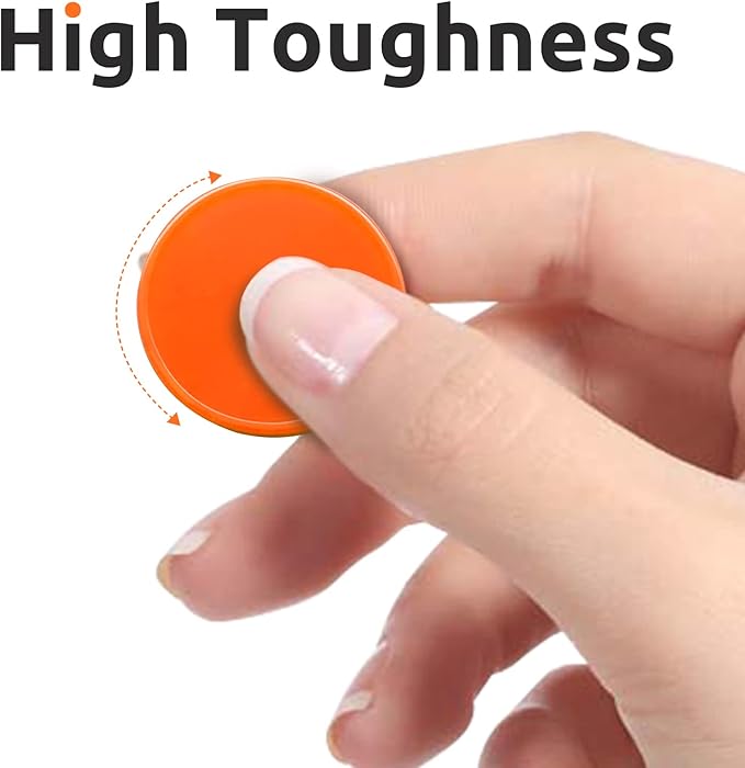 Set of 100 Opaque Plastic Learning Counters Mini Poker Chips Game Tokens with Storage Box (Orange, 1 Inch)