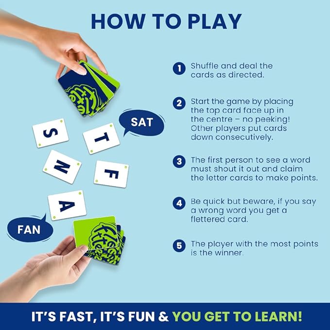 Fletter Word Games for Kids 8-12, Educational Card Games, Kids Birthday Party Favor, 8 Year Old Girl Birthday Gift, Fun Fast-Paced Vocabulary Challenge For Game Night, Travel Gifts Ages 8 9 10 Yrs