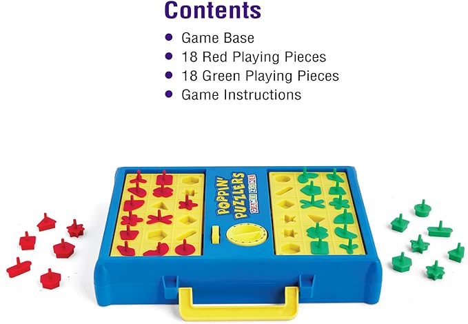 Game Zone Poppin' Puzzlers - Interactive Puzzle Game for 2 Players Ages 4+ - Helps Develop Problem-Solving Skills and Fine Motor Skills - Perfect for Game Nights with Family and Friends!
