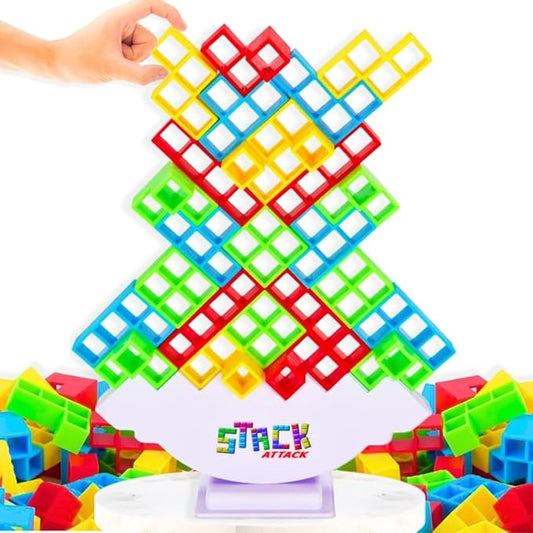 Stack Attack - Fun for Kids and Adults, Stacking Balance Game, Perfect for Family Game Night, Classrooms, Portable for Travel, Popular Social Media Games, Ages 3+