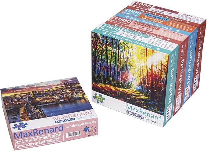 MaxRenard Game 1000 Pieces Jigsaw Puzzle Prague Castle Landscape Toy