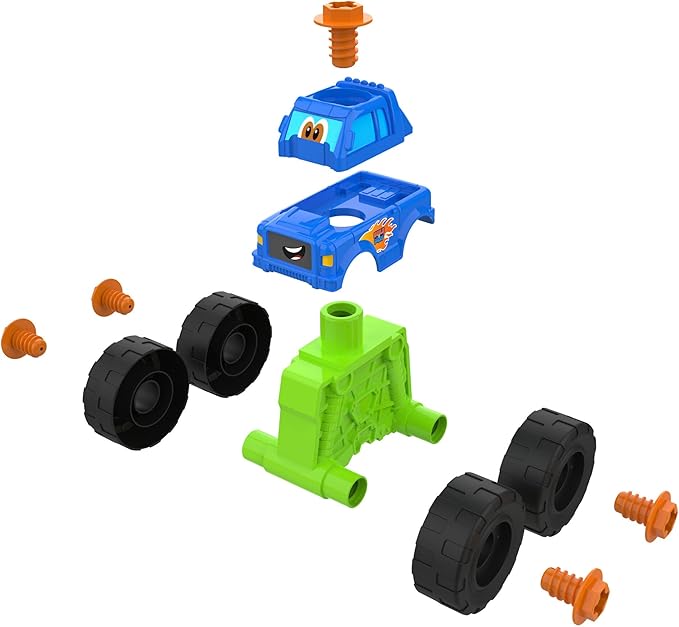 Monster Truck - 2-in-1 Building Toys with Hand Ratchet for Take Apart Play - Toddler STEM Building Set - Construction Toy for Ages 18 Months and Up